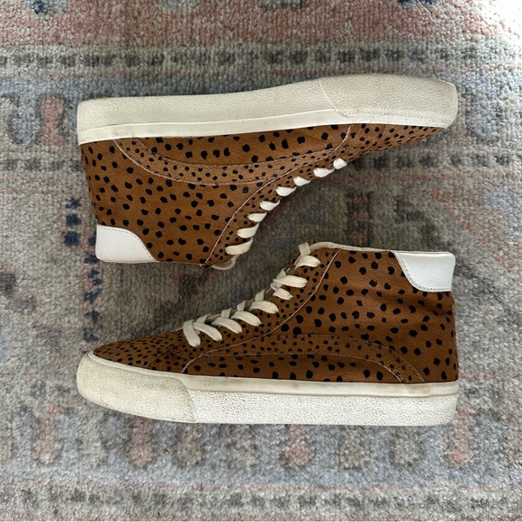 Madewell Sidewalk High-Top Sneakers in Spot Dot Calf Hair - Picture 4 of 9